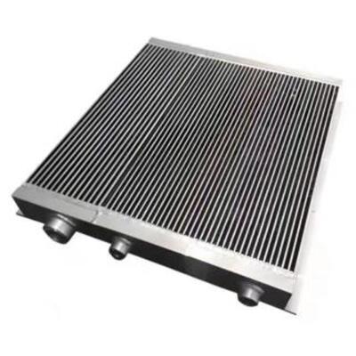 Three Port Single Bottom Header Aluminum Air Compressor Heat Exchanger Plate Fin Cooler