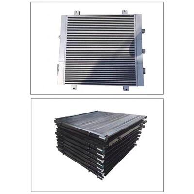 Four Corner Mount Triple Port Aluminum Air Compressor Heat Exchanger Plate Fin Cooler