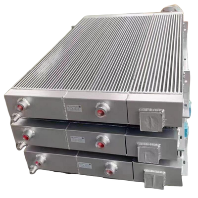 Large Horizontal Header Multi Circuit Aluminum Air Compressor Heat Exchanger Heavy Duty