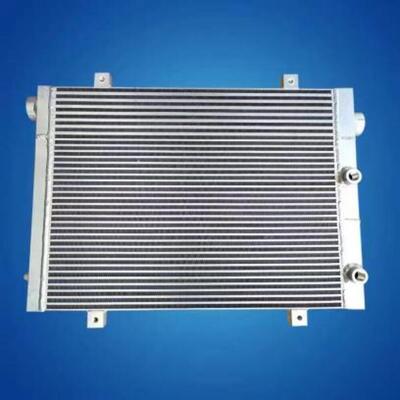 Dual Side Separated Port Four Corner Horizontal Air Compressor Heat Exchanger Fin Cooler