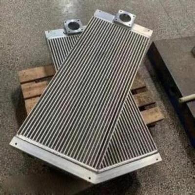 Large Rectangular Square Flange Top Single Port Vertical Plate Fin Tube Heat Exchanger