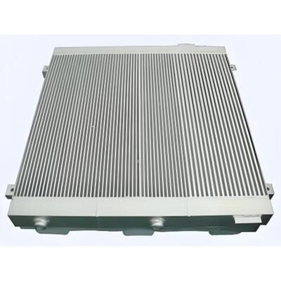 Four Corner Lugs Bottom Dual Concentric Port Vertical Fin Air Compressor Heat Exchanger