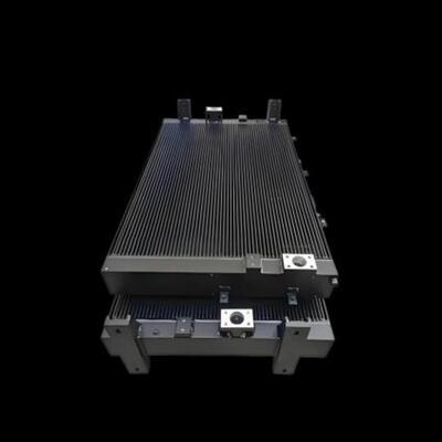 Double Stage Superimposed Black Sprayed Multi Flange Vertical Brazed Aluminium Heat Exchanger