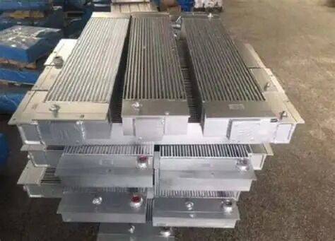 Stacked Multi Module Bare Aluminum Vertical Fin Plate Condenser Heat Exchanger